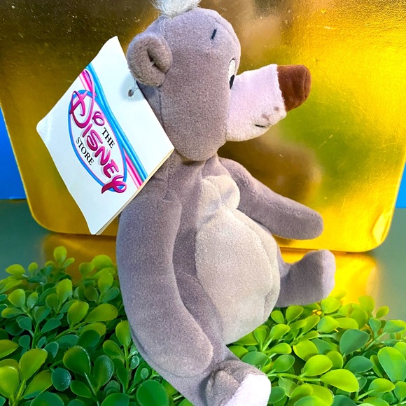 DISNEY STORE NWT VTG 1990’s THE JUNGLE BOOK COLLECTIBLE BALOO BEAN BAG PLUSH - Picture 4 of 8